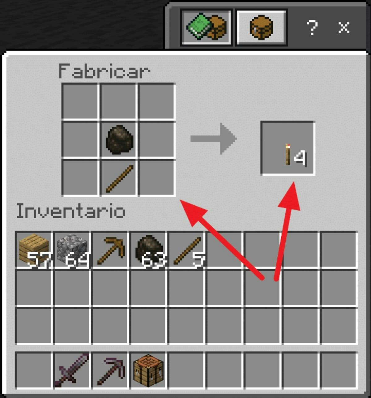  crear una antorcha de Minecraft