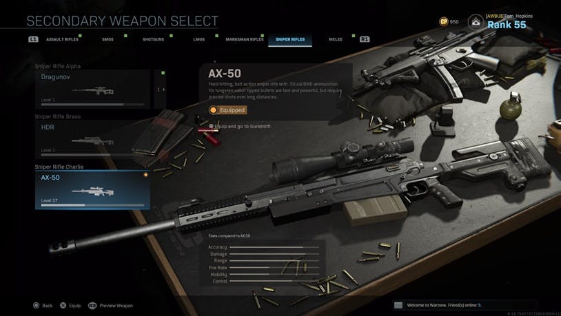 Rifle de Francotirador Call of Duty Warzone 2.0