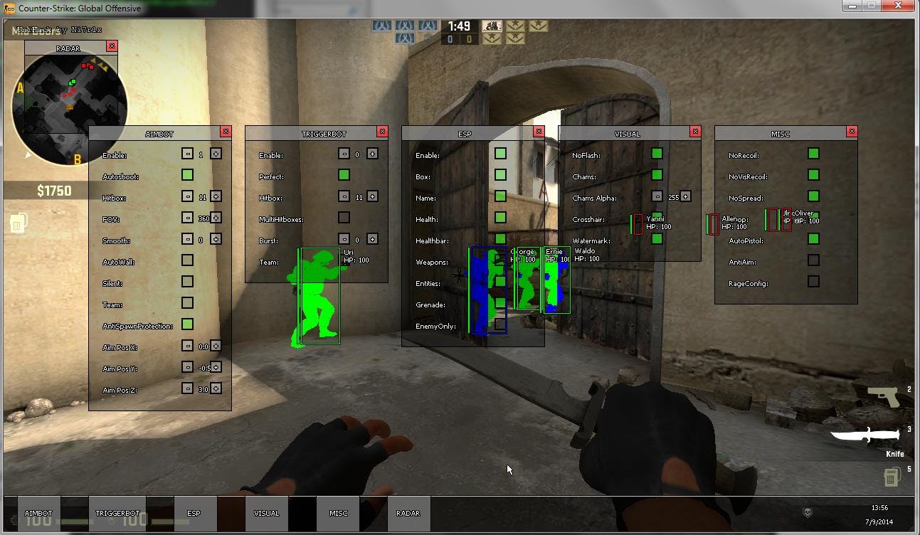 Look at all these cheats in csgo