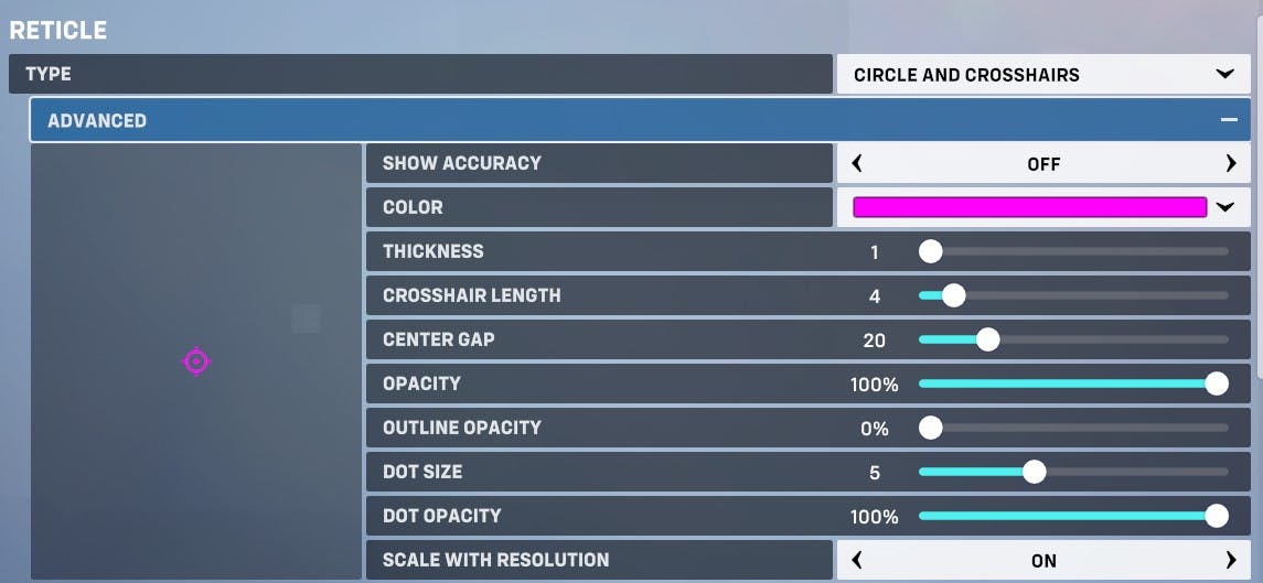 Overwatch 2 crosshair settings