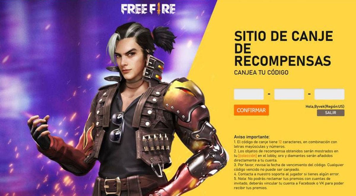  canjear los códigos free fire