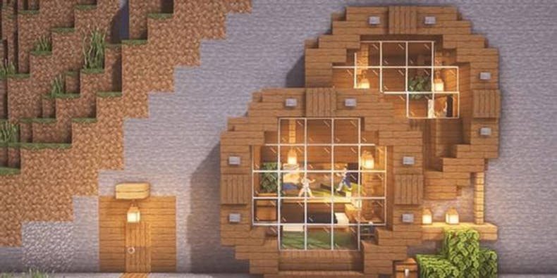 Casa medieval en montaña minecraft