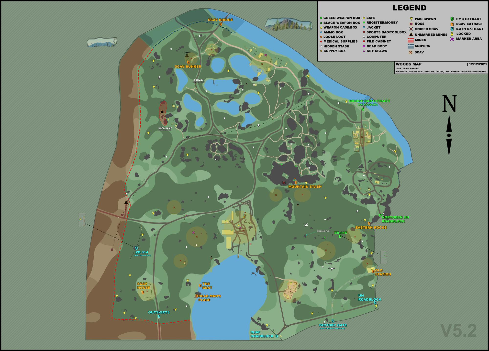 Escape from Tarkov maps: Woods