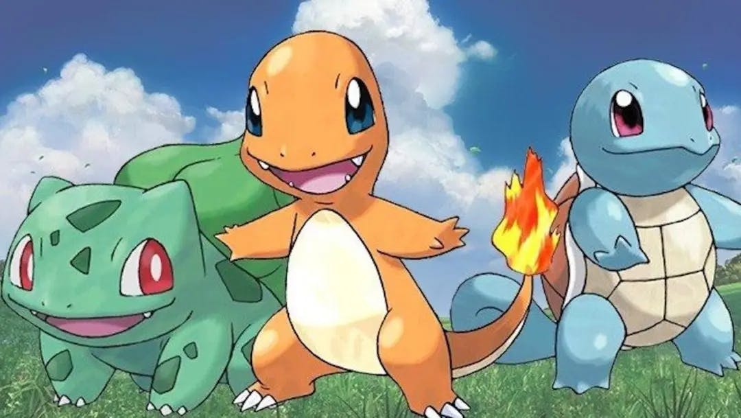 Bulbasaur, Charmander y Squirtle