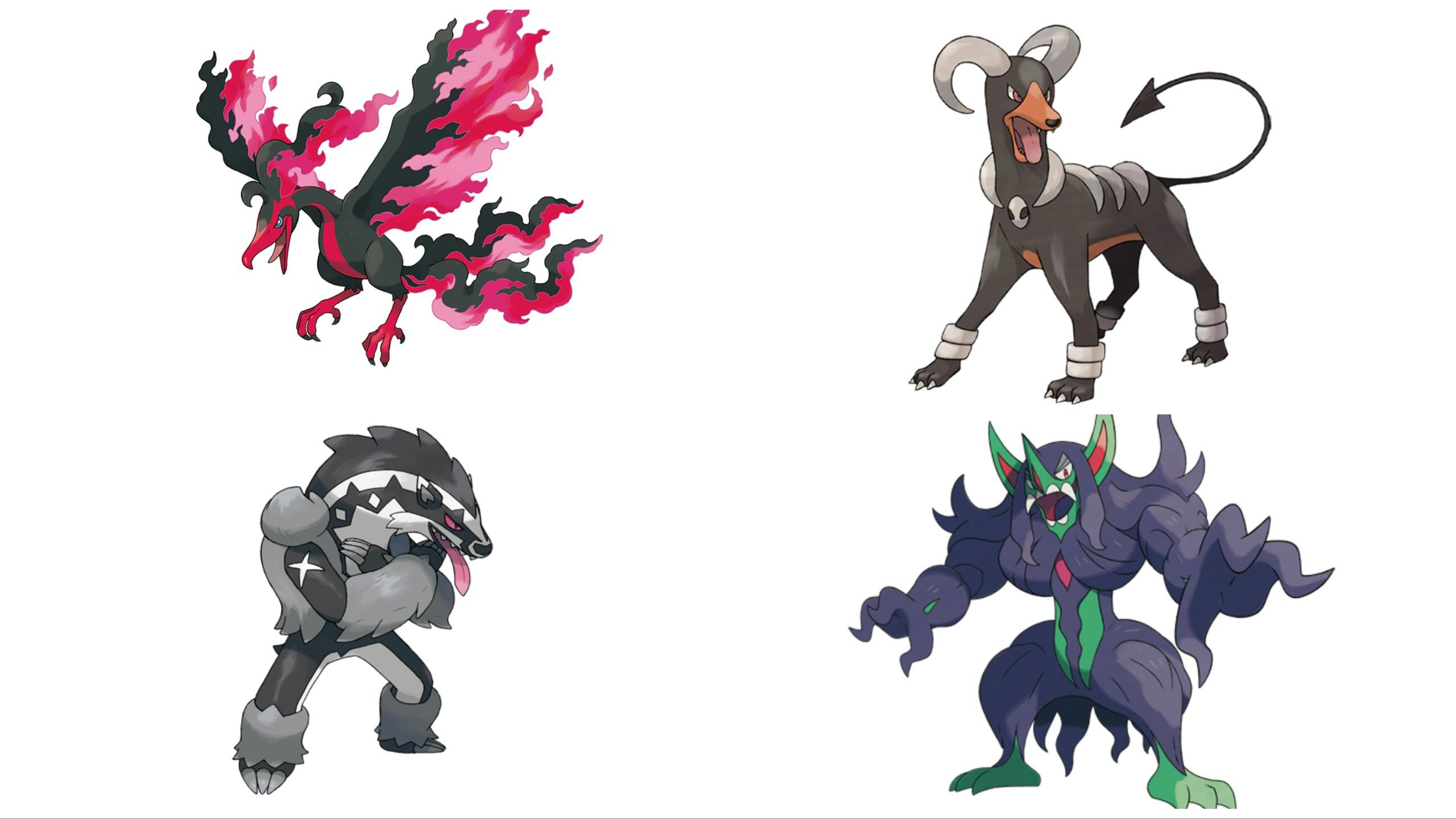 Half Dark Pokemon Primary: Galarian Moltres, Houndoom, Grimmsnarl, Obstagoon