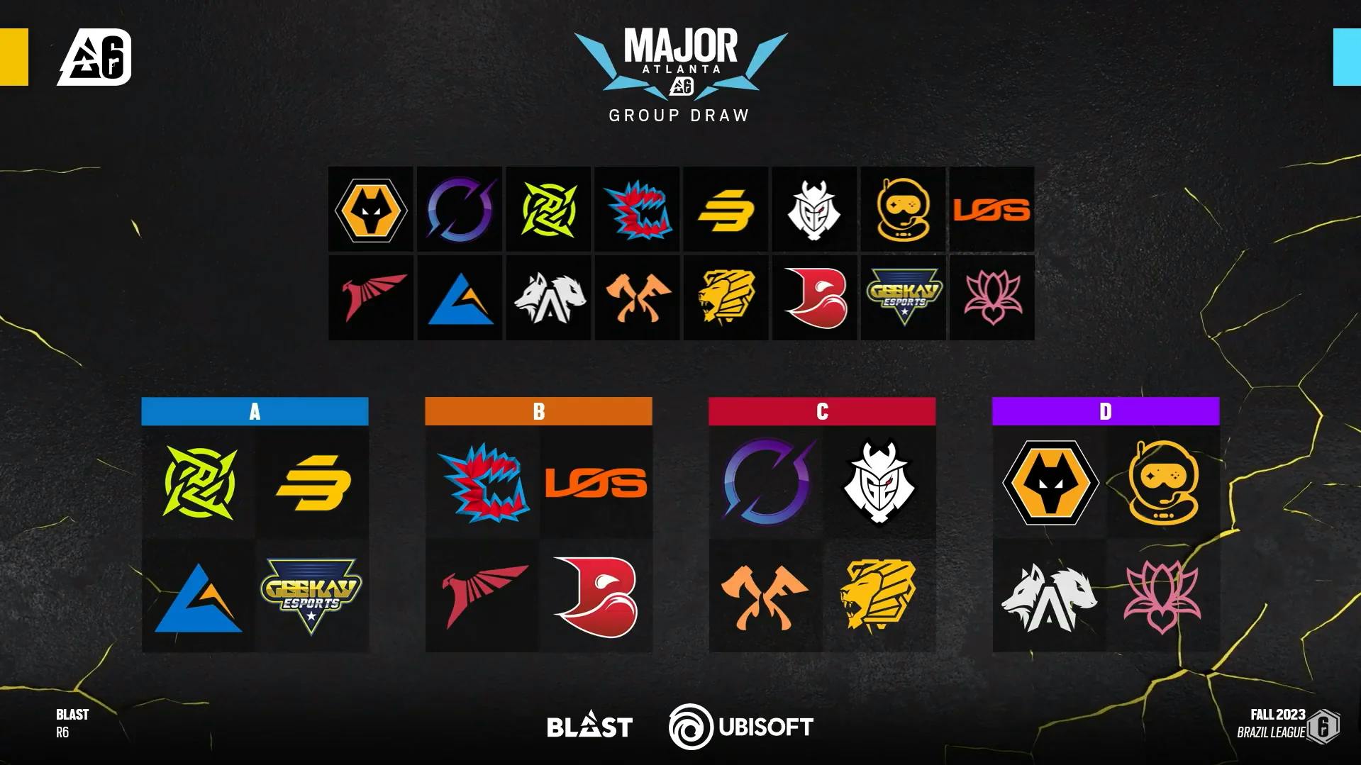 Here are all 24 teams competing in Rainbow Six Atlanta Major. 