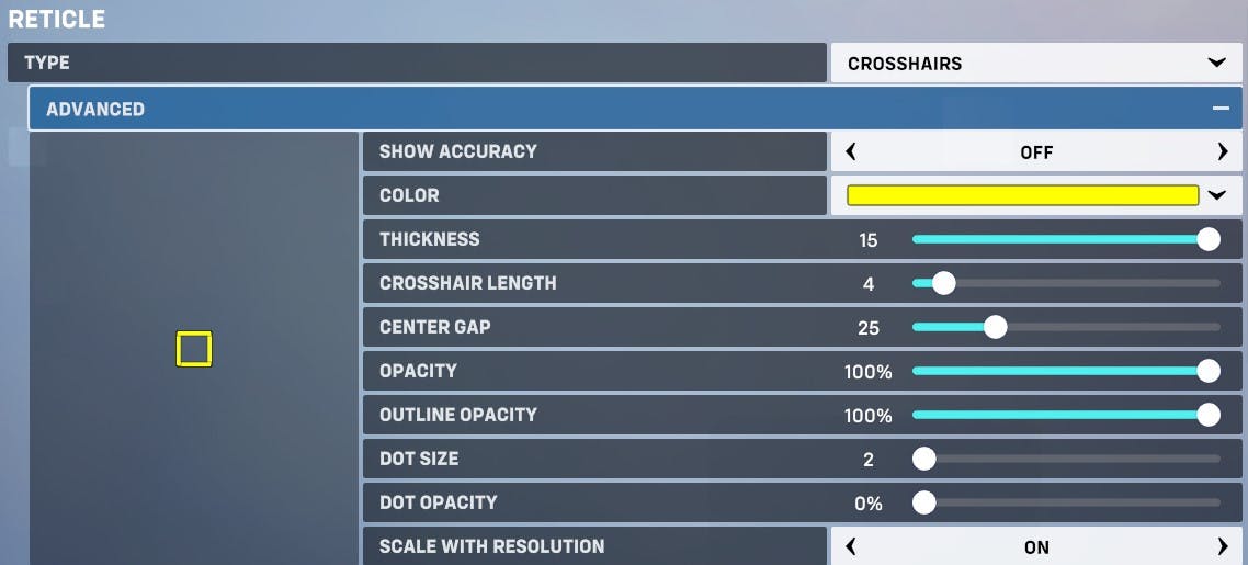 Overwatch 2 crosshair settings