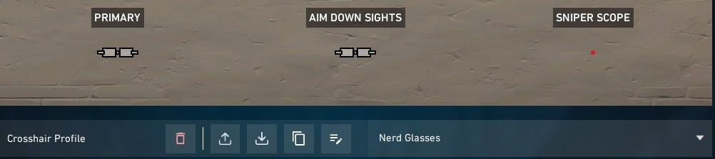 Nerd Glasses crosshair code. 