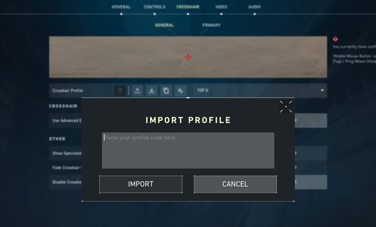 Import Valorant Crosshair