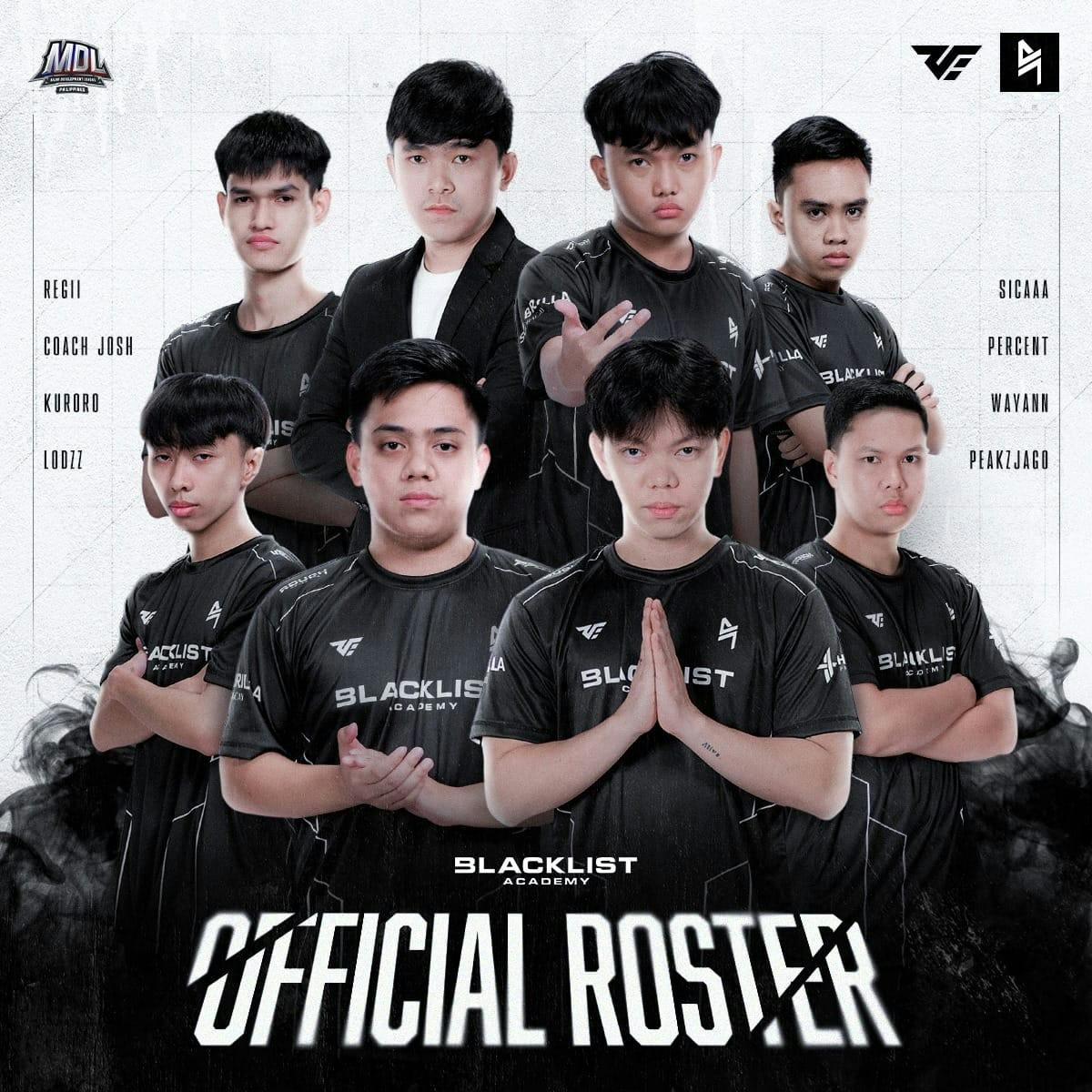 The official Blacklist Academy roster for MDL Philippines Season 3. 