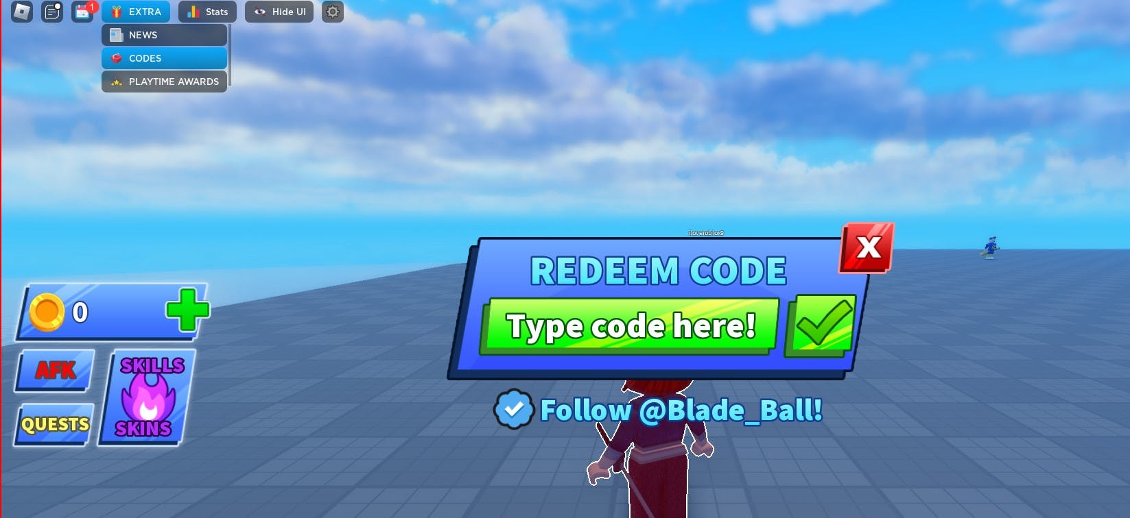 How to redeem Blade Ball codes in-game.