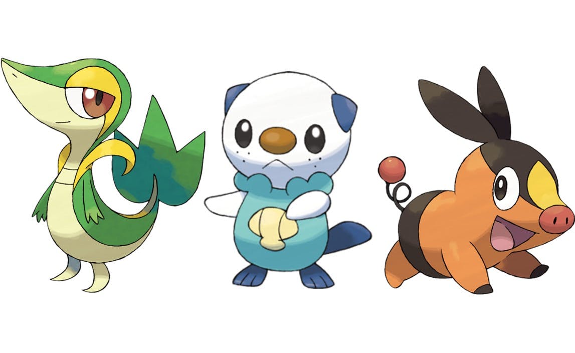 Starter Pokémon: Gen 5 (Snivy, Oshawott, Turtwig)