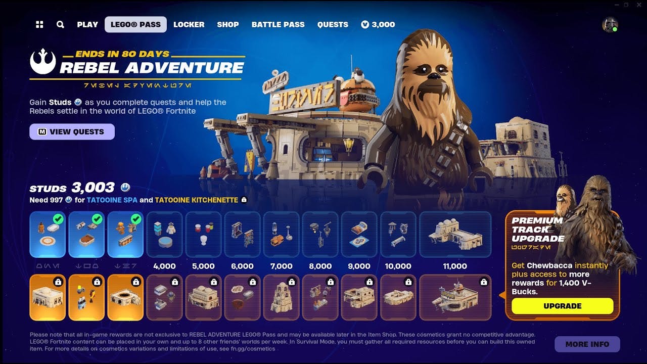 LEGO Fortnite: Rebel Adventure Star Wars pass