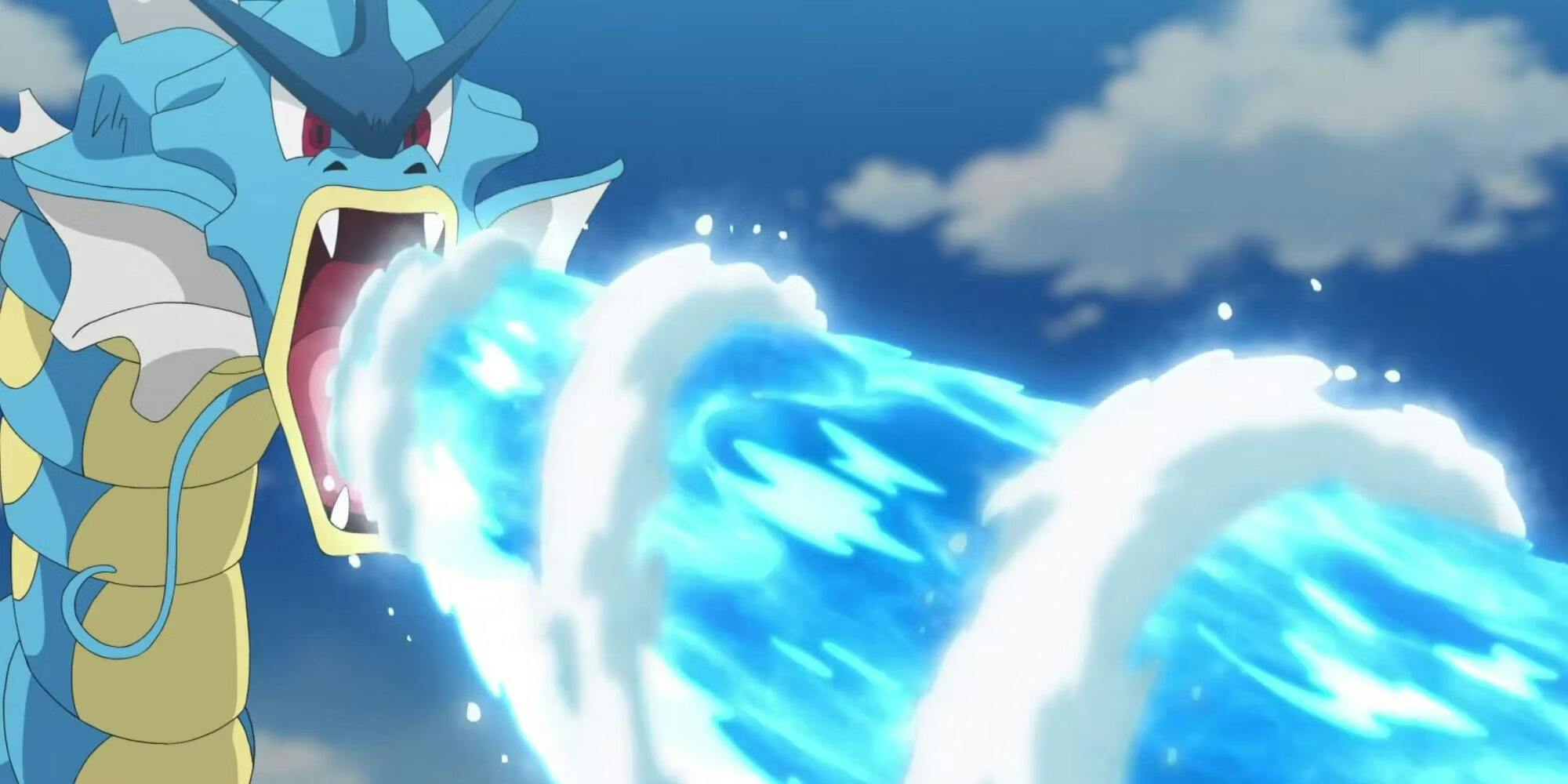 Gyarados is a strong Water-type Pokemon, using the Water Gun Water-type attacks.