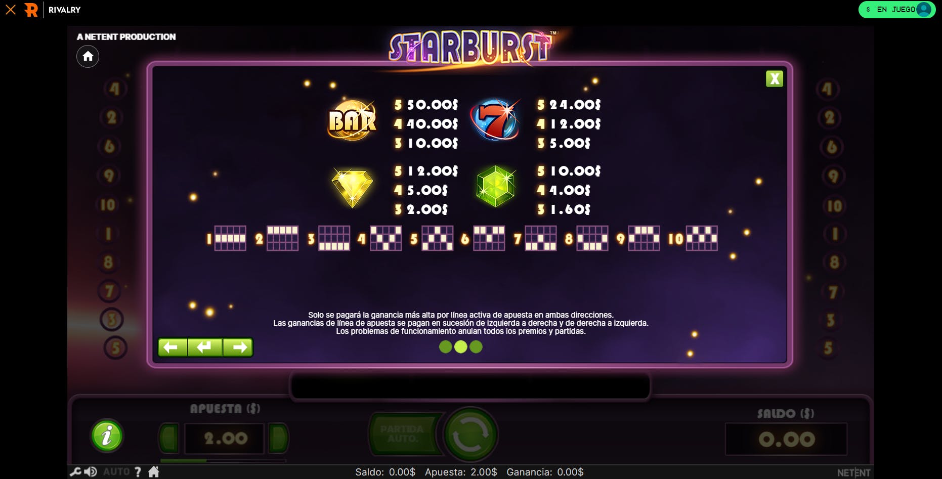 Starburst Free Spins