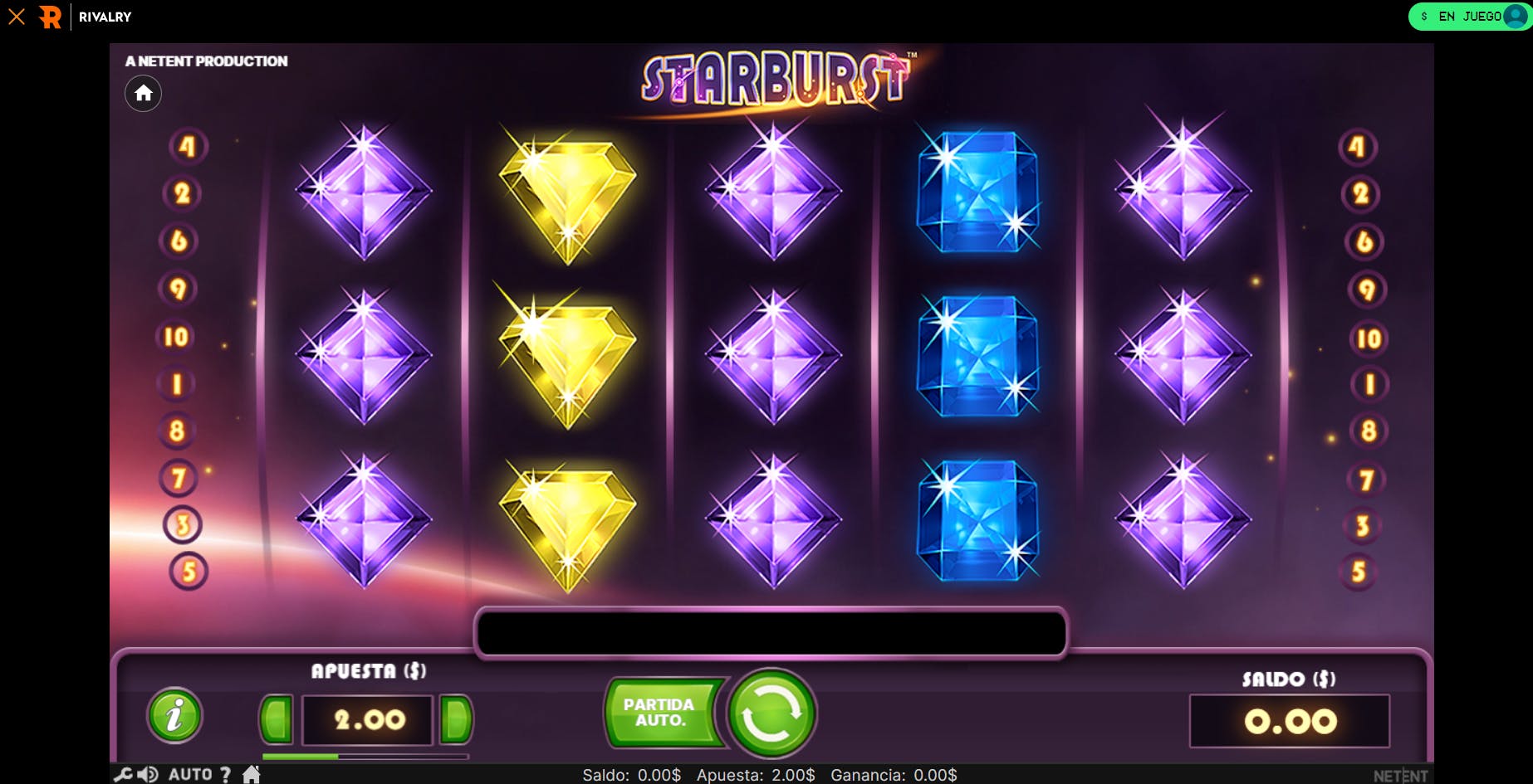 Starburst slot