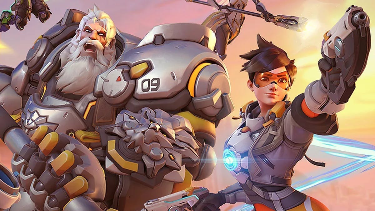 Reinhardt and Tracer in Overwatch 2. 