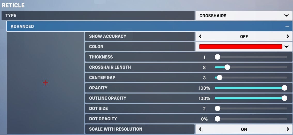 Overwatch 2 crosshair settings