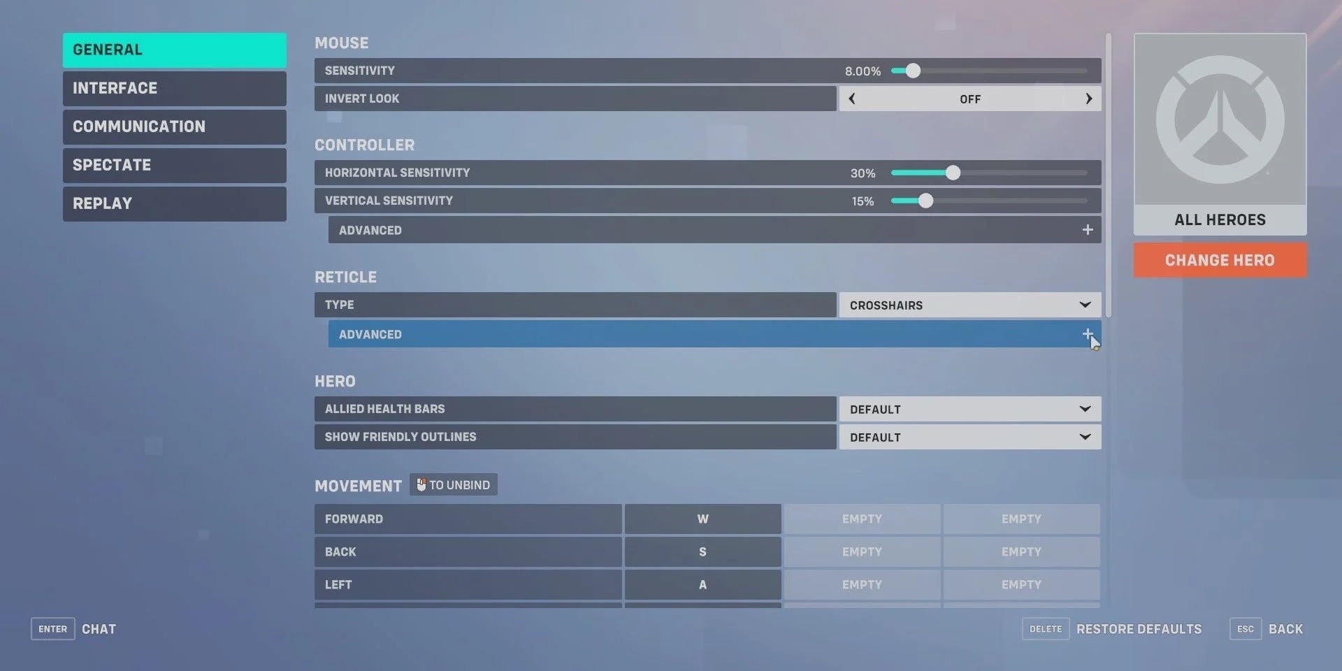 Overwatch 2 crosshair settings