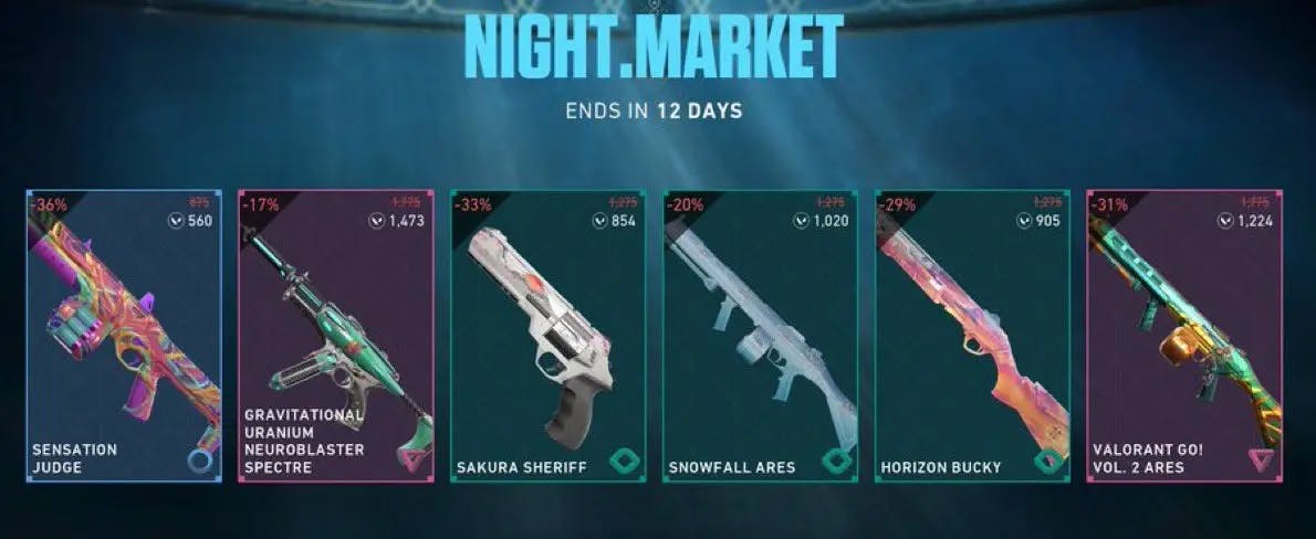 Valorant night market skins