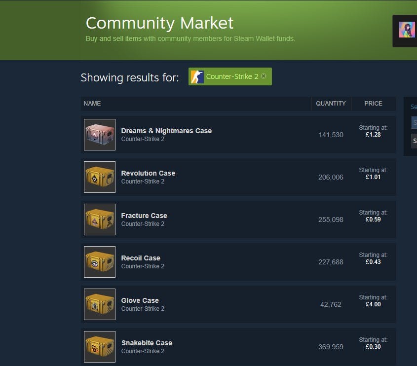 You can get Counter-Strike 2 cases once weekly by leveling up your account or by buying them on the Steam Community Market. 