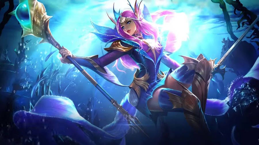 Odette Under the Blue Sea with Her Magical Staff