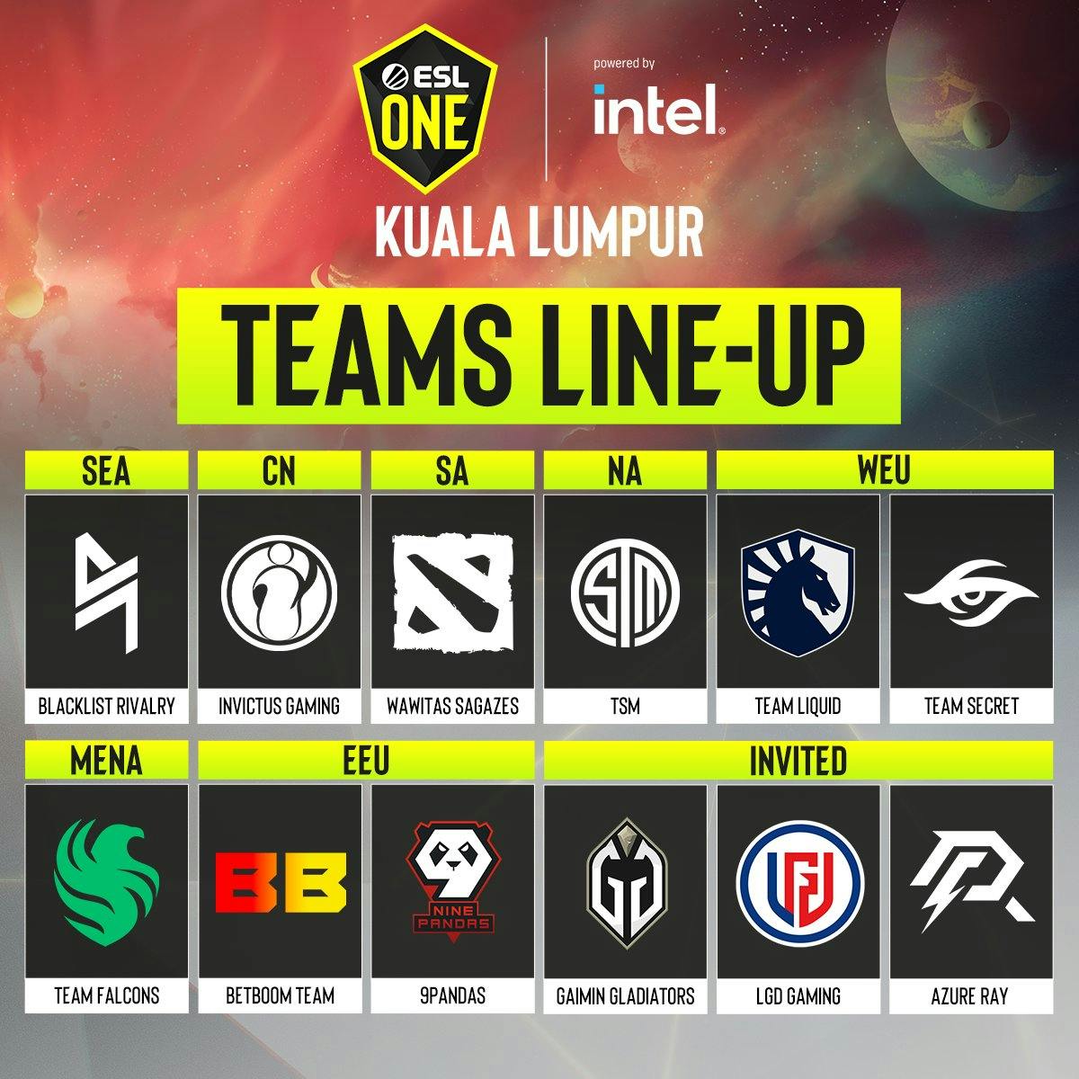 Twelve teams are competing in ESL One Kuala Lumpur 2023. 