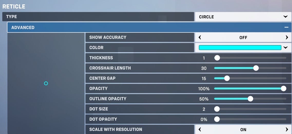 Overwatch 2 crosshair settings