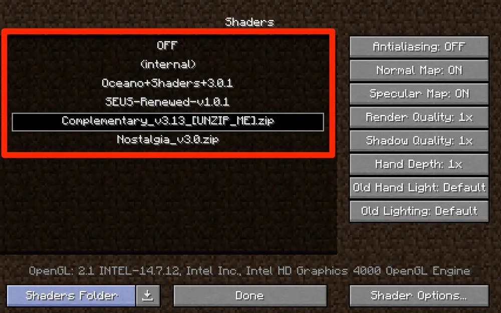 melhor shaders para minecraft 