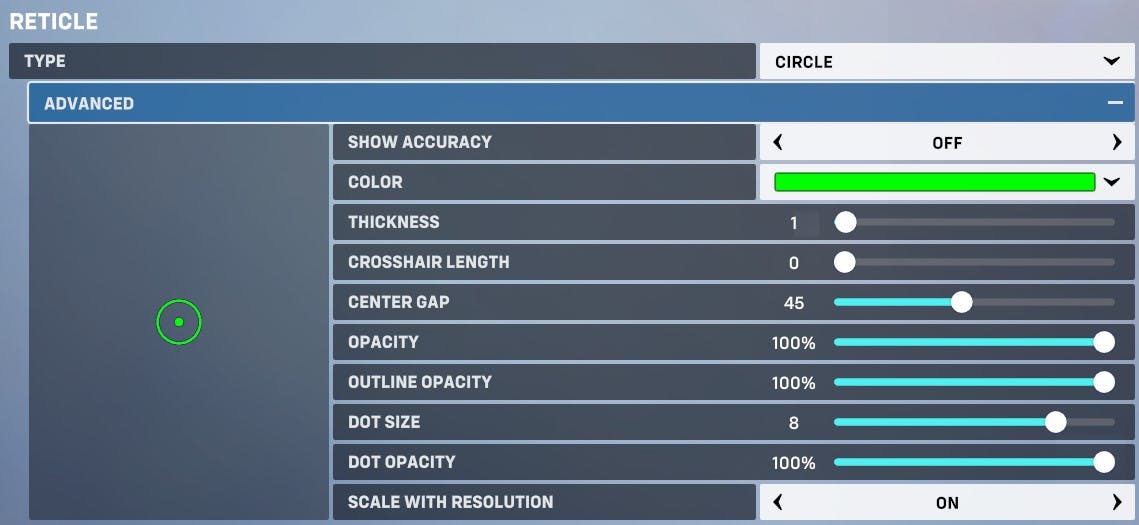 Overwatch 2 crosshair settings